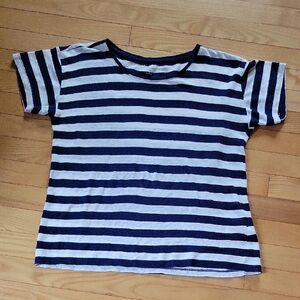 Striped Kids T-Shirt - Navy and White